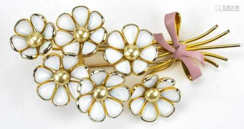 Vintage 1950s Trifari Floral Brooch