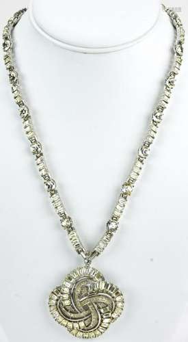 Vintage 1960s Trifari Rhinestone Necklace & Brooch