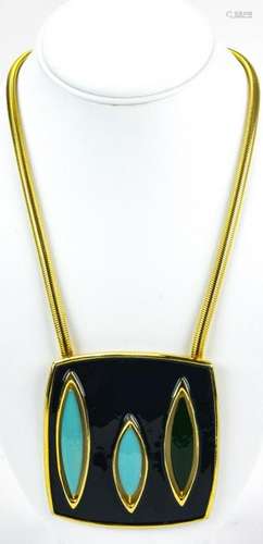 Vintage Pierre Cardin 1970s Enamel Necklace