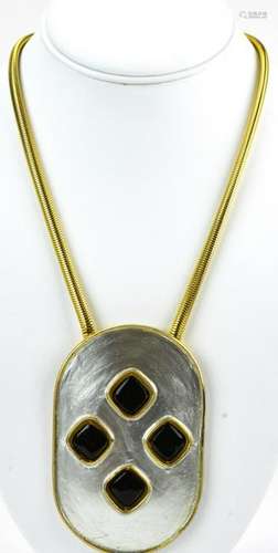 Vintage Pierre Cardin 1970s Enamel Necklace