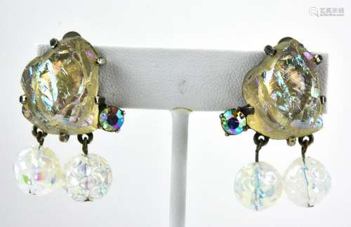 Vintage 1950s Elsa Schiaparelli Art Glass Earrings