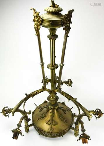 Bronze Gothic Revival Style Pendant Chandelier