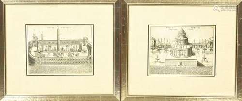 2 J. Pocker Framed Lithographs Roman Architecture