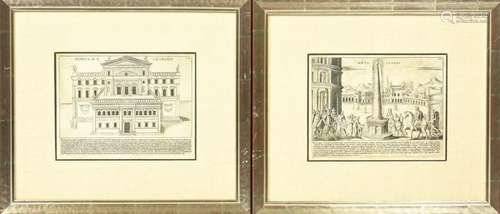 2 J. Pocker Framed Lithographs Roman Architecture