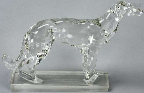 Antique Art Deco Art Glass Borzoi Dog Statue