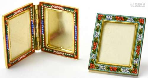 2 Vintage Italian Micro Mosaic Picture Frames