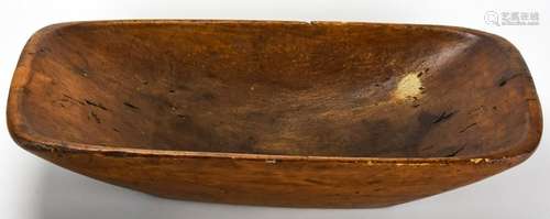 Antique 19th C Carved American Dough Bowl