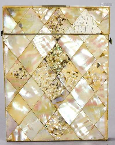 Antique 19th C Mother of Pearl Card Case