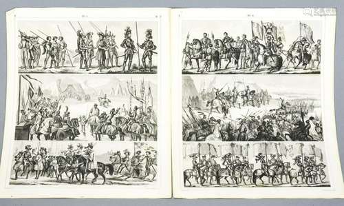 Pair Antique 19th C English Cavalry Engravings