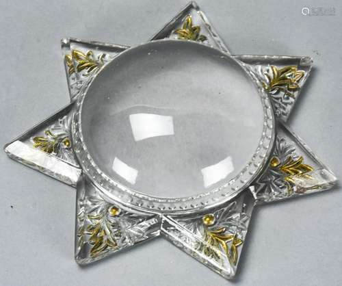 Antique 19th C Star Motif Magnifying Glass