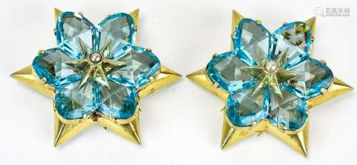 Pair Circa 1940s Star Clips by Eisenberg