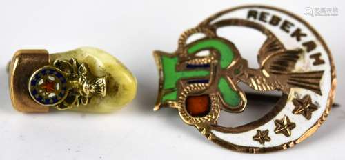 Odd Fellows & Elk's Club Antique Pins