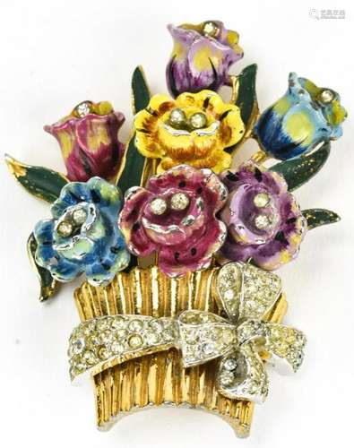 Vintage 1940s Figural Flower Brooch