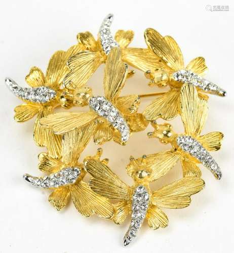 1970s En Tremblant Boucher Dragonfly Brooch