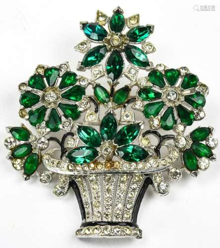 Vintage Rhodium Plated Gardinetto Brooch