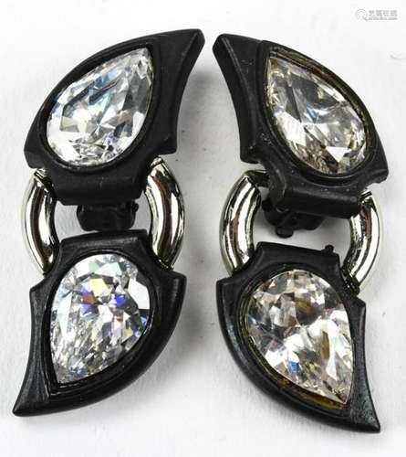 Pair Angela Kramer Rhinestone Earrings