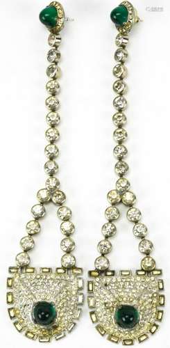 Amazing Large Scale Rhinestone 1930s Earrings