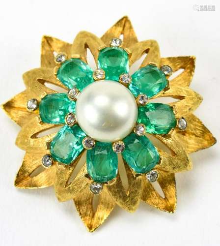 Vintage 1970s Jomaz Floral Motif Brooch