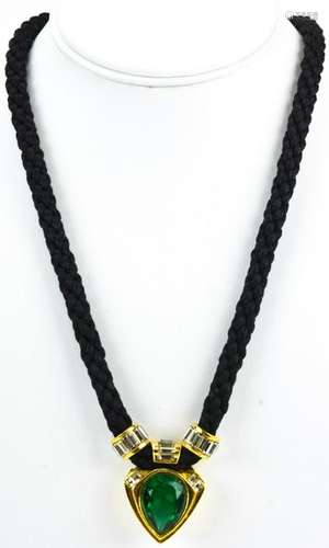 Angela Kramer Gilt Metal & Rope Necklace