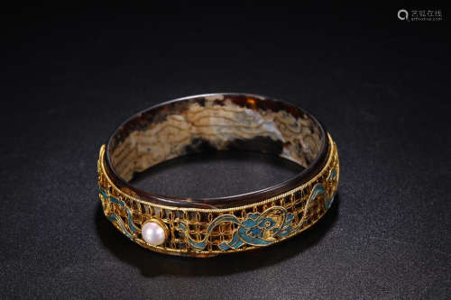 HAWKSBILL GILT SILVER BANGLE