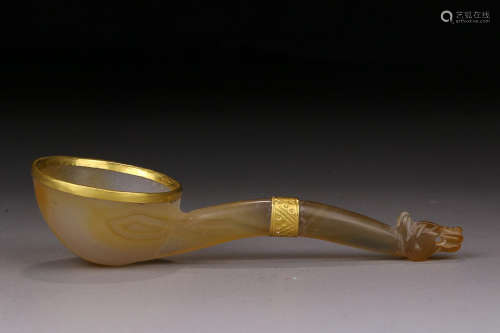 AMBER WITH GOLD FILLED SPOON