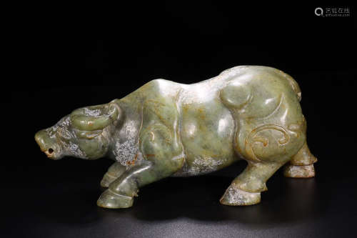 HETIAN JADE OX ORNAMENT