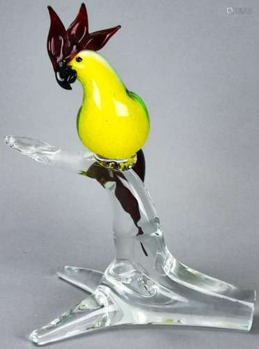 Murano Hand Blown Art Glass Bird Statue