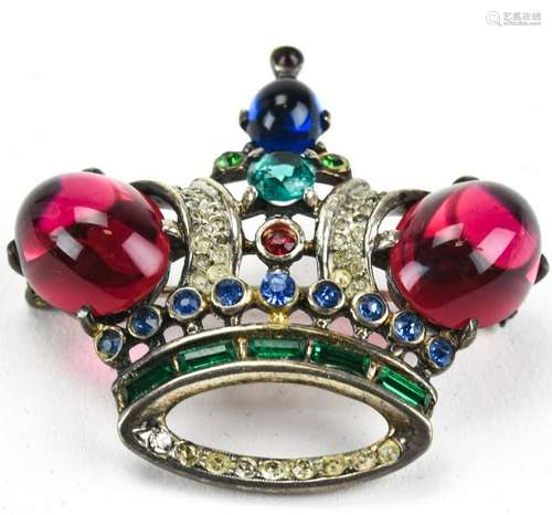 Vintage Trifari 1940s Crown Form Brooch