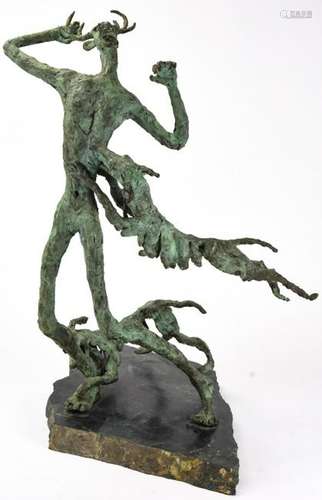 Tauni 2 Foot Bronze  Abstract Sculpture 