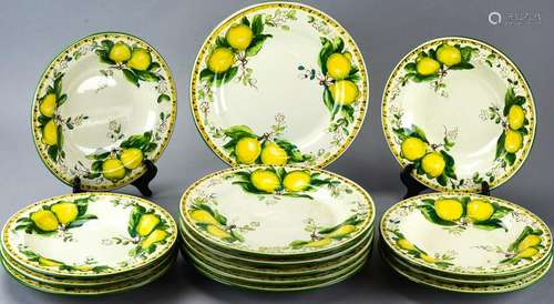 Aido Fumanti Italian Porcelain Plates Lemons