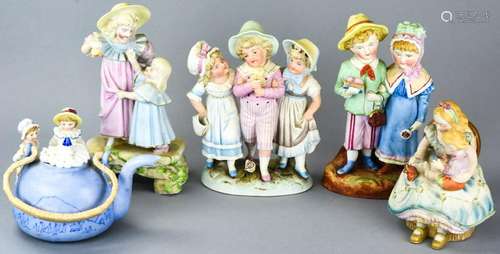 Heubach Style German Porcelain Bisque Figurines