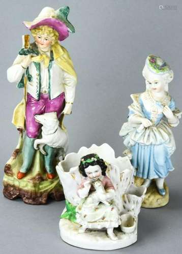 Three Antique Staffordshire Style Figurines