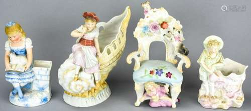 Heubach Style German Porcelain Bisque Figurines.