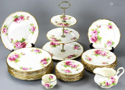 Royal Albert American Beauty Bone China Plate Set