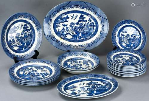 Churchill Blue Willow Staffordshire Serve Ware