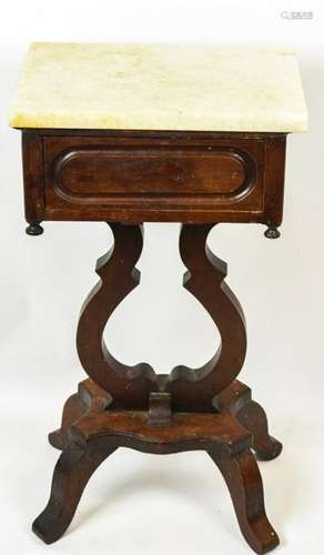 Aesthetic Movement Carved Marble Top Side Table