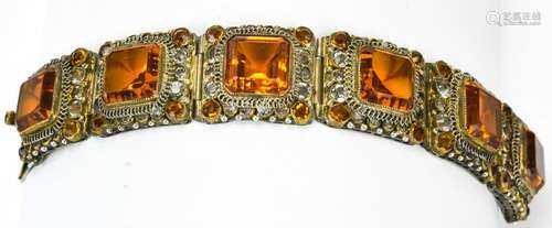 Vintage C 1940s Rhinestone Bracelet by Hobe