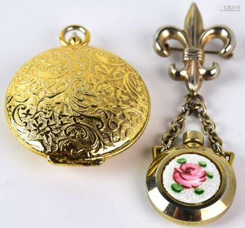 Enamel French Style Perfume Flask & Locket