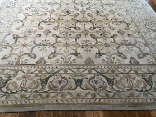 Hand Knotted Wool Blend Tapestry Style Area Carpet