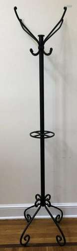 Contemporary Wrought Iron Coat / Hat Stand