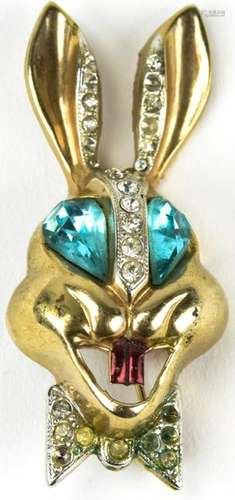 Vintage 1950s Karu Fifth Avenue Rabbit Brooch