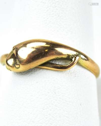 Antique 19th C English 14kt Gold Snake Ring