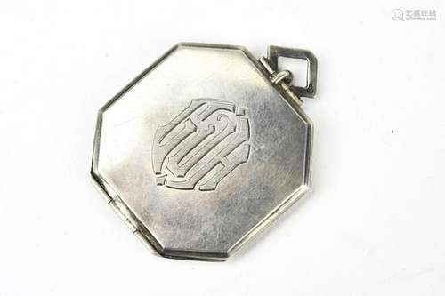 Antique Art Deco Sterling Silver Locket Pendant