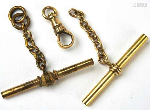 Antique 19th C Dog Clip & Two Watch Fobs