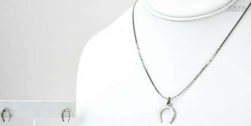 Vintage Sterling Horse Shoe Necklace & Earrings