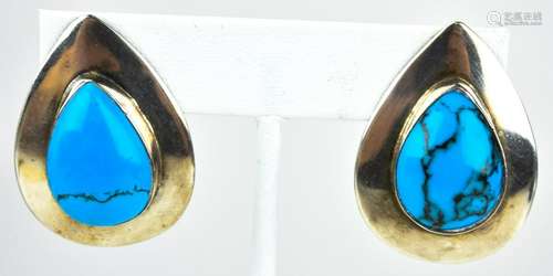 Vintage Native American Sterling Turquoise Earring