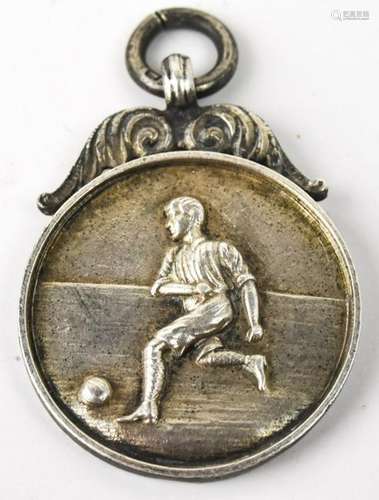 Antique Sterling Silver Soccer / Football Medal