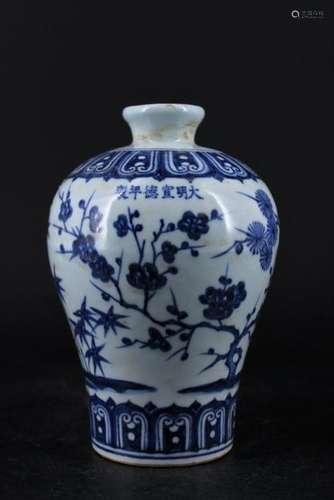 Ming Porcelain Blue&White Vase