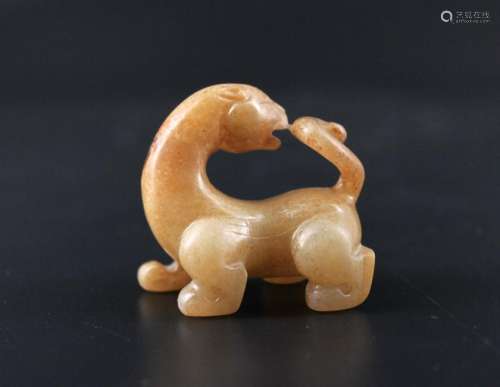 Han Dynasty Hand Carved Lion Jade Figure