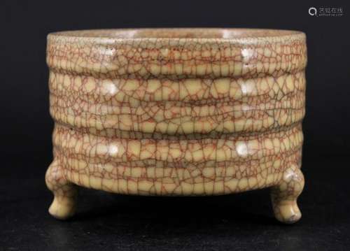 Song Porcelain Geyao Crackle Brush Pot